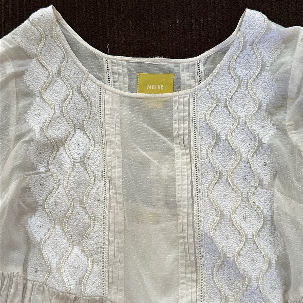 Maeve/Anthropologie Cream/White Lace Dress XS Ladies